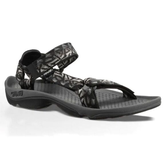 TEVA Hurricane 3 Mens Black Gray Tribal Strap Print Sandals - Picture 1 of 16